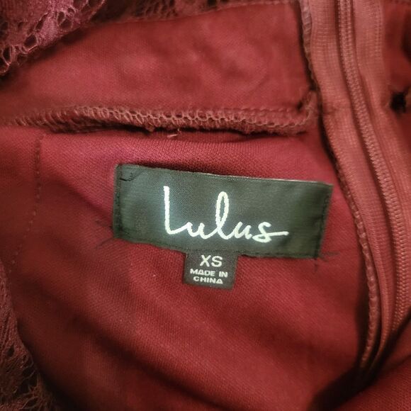 Lulus Love Spell Burgundy Lace Back Maxi Dress Size XS NWT - Picture 7 of 8